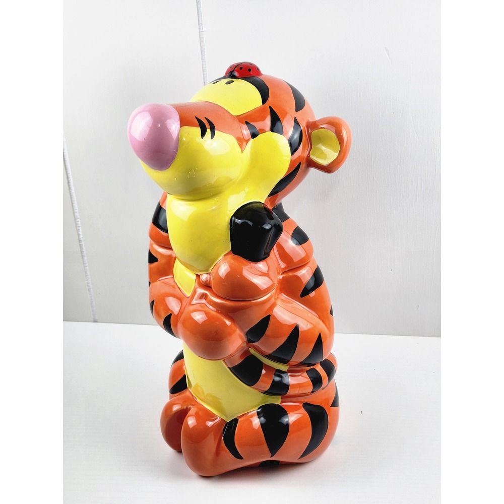 Tigger Cookie Jar Disney Treasure Craft Winnie the Pooh Ceramic Orange Black